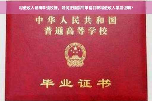 村低收入证明申请攻略，如何正确撰写申请并获得低收入家庭证明？