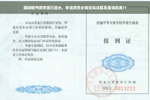 揭秘柳州房贷银行流水，申请房贷必备资料详解及查询指南??
