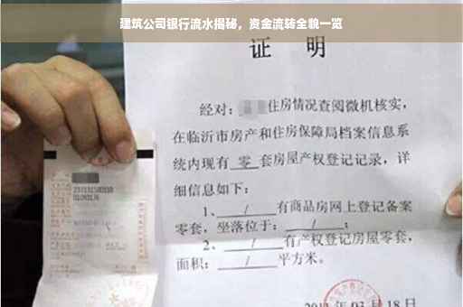 建筑公司银行流水揭秘，资金流转全貌一览