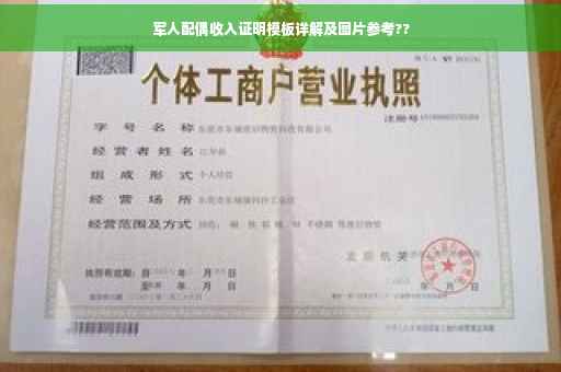 军人配偶收入证明模板详解及图片参考??