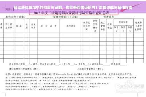 解读法律程序中的拘留与证明，拘留是否需证明书？流程详解与写作指南