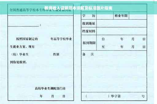 教师收入证明范本详解及标准图片指南