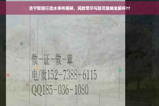 济宁假银行流水事件揭秘，风险警示与防范策略全解析??