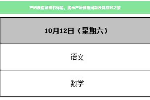 产妇疾病证明书详解，揭示产后健康问题及其应对之策