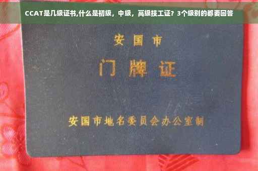 CCAT是几级证书,什么是初级，中级，高级技工证？3个级别的都要回答