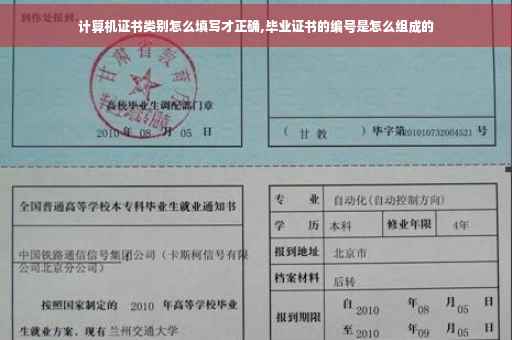 计算机证书类别怎么填写才正确,毕业证书的编号是怎么组成的