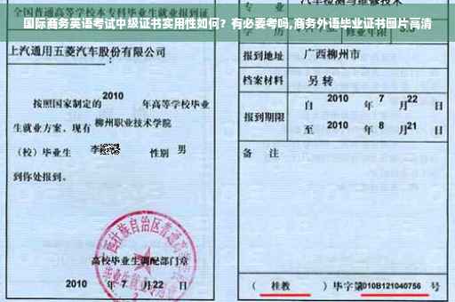 国际商务英语考试中级证书实用性如何？有必要考吗,商务外语毕业证书图片高清