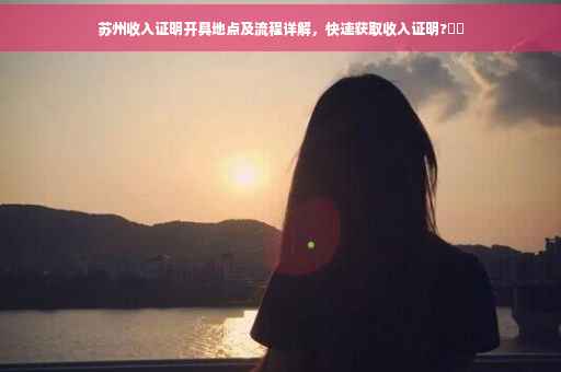 苏州收入证明开具地点及流程详解，快速获取收入证明?⚡️