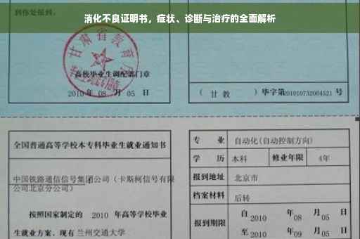 消化不良证明书，症状、诊断与治疗的全面解析