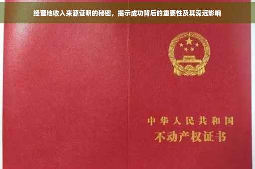 经营地收入来源证明的秘密，揭示成功背后的重要性及其深远影响