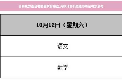计算机方面证书的要求有哪些,高级计算机技能等级证书怎么考