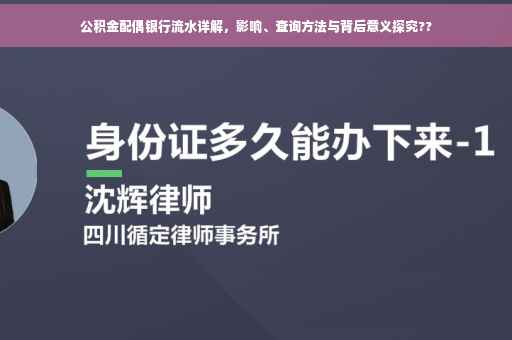 公积金配偶银行流水详解，影响、查询方法与背后意义探究??