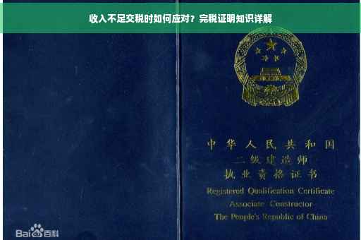 收入不足交税时如何应对？完税证明知识详解