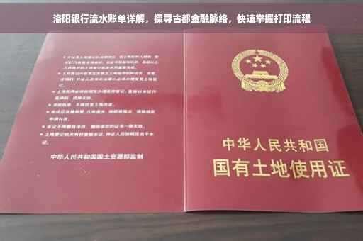洛阳银行流水账单详解，探寻古都金融脉络，快速掌握打印流程