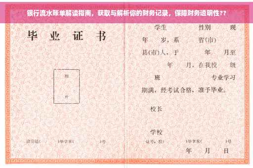 银行流水账单解读指南，获取与解析你的财务记录，保障财务透明性??