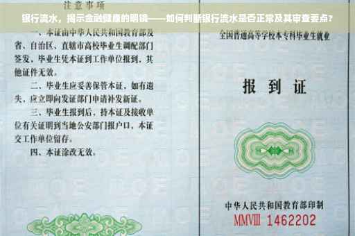 银行流水，揭示金融健康的明镜——如何判断银行流水是否正常及其审查要点?