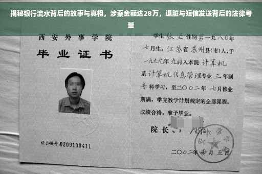 揭秘银行流水背后的故事与真相，涉案金额达28万，退脏与短信发送背后的法律考量
