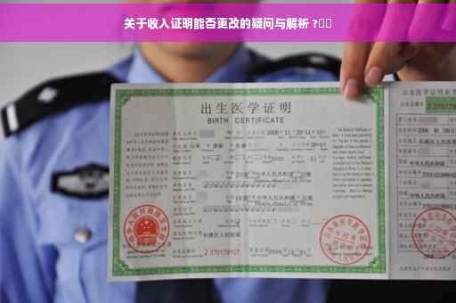 关于收入证明能否更改的疑问与解析 ?⚡️