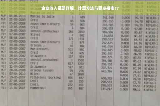 企业收入证明详解，计算方法与要点指南??