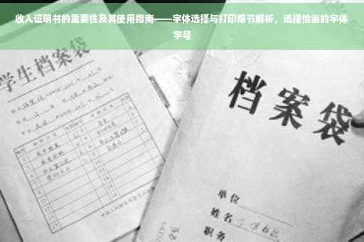 收入证明书的重要性及其使用指南——字体选择与打印细节解析，选择恰当的字体字号