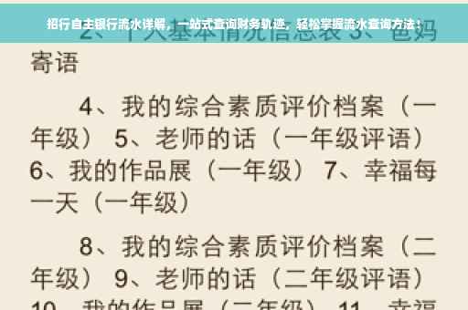 招行自主银行流水详解，一站式查询财务轨迹，轻松掌握流水查询方法！