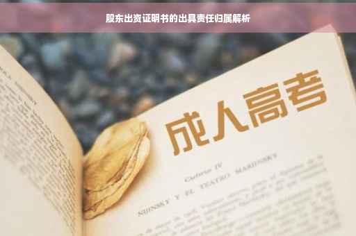 股东出资证明书的出具责任归属解析