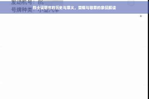 烈士证明书的历史与意义，荣耀与敬意的象征解读