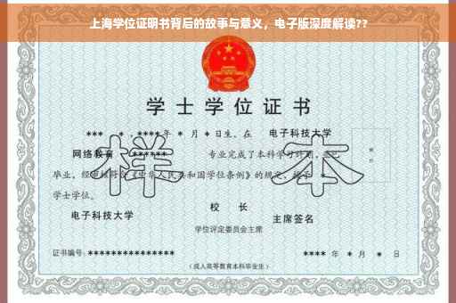 上海学位证明书背后的故事与意义，电子版深度解读??