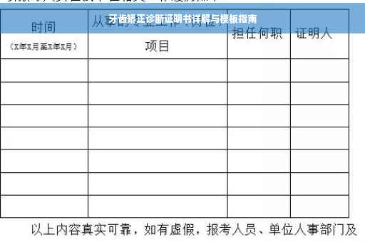 牙齿矫正诊断证明书详解与模板指南