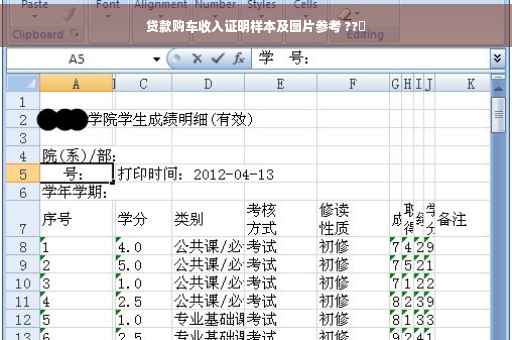 贷款购车收入证明样本及图片参考 ??️
