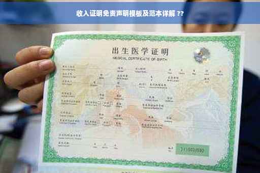 收入证明免责声明模板及范本详解 ??