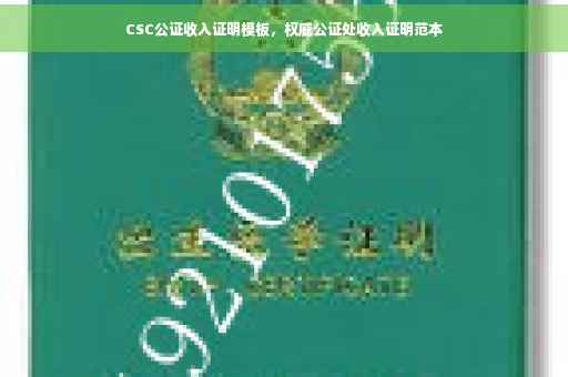 CSC公证收入证明模板，权威公证处收入证明范本