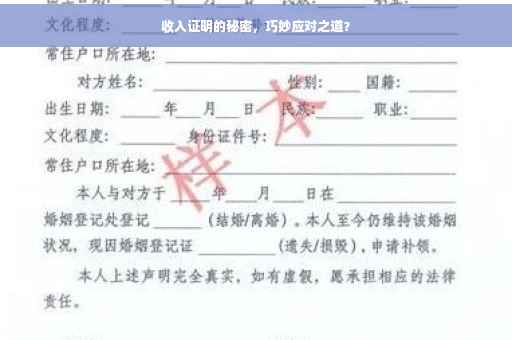 收入证明的秘密，巧妙应对之道？