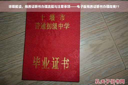 详细解读，抱养证明书办理流程与注意事项——电子版抱养证明书办理指南??