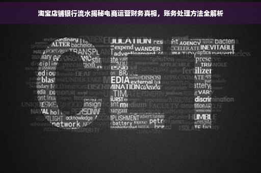 淘宝店铺银行流水揭秘电商运营财务真相，账务处理方法全解析