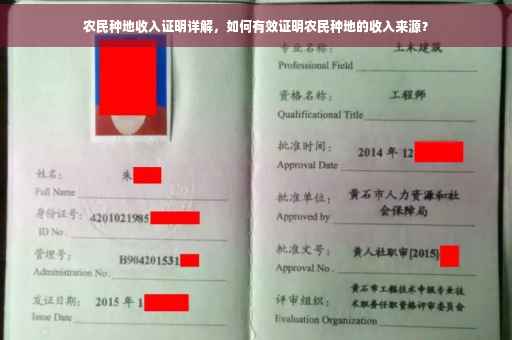 农民种地收入证明详解，如何有效证明农民种地的收入来源？