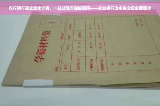 农行银行英文流水详解,一站式解答你的疑问——农业银行流水英文版全面解读 农行银行英文流水详解,一站式解答你的疑问——农业银行流水英文版全面解读