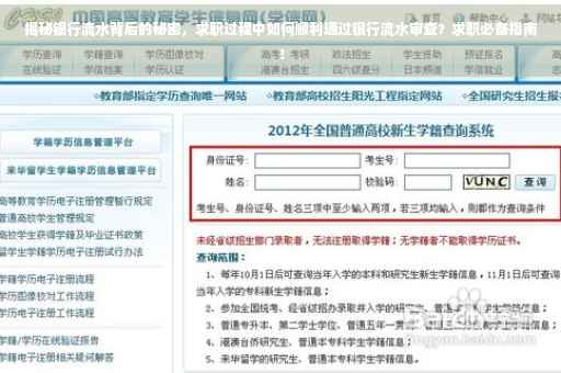 揭秘银行流水背后的秘密，求职过程中如何顺利通过银行流水审查？求职必备指南！