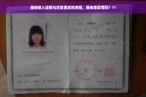 揭秘收入证明与还款要求的真相，两者是否等同？??