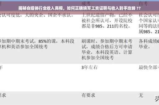 揭秘自媒体行业收入真相，如何正确填写工资证明与收入到手攻略 ??