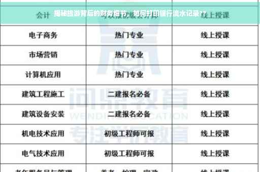 揭秘旅游背后的财务细节，如何打印银行流水记录??