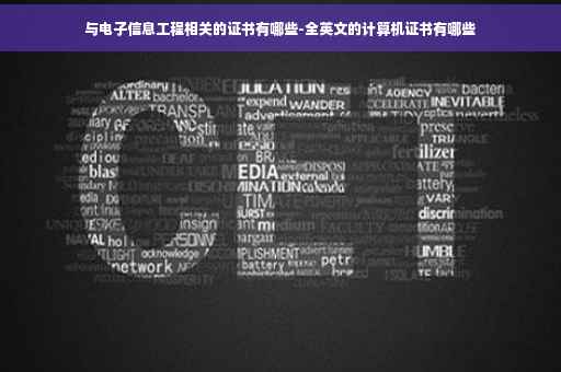 与电子信息工程相关的证书有哪些-全英文的计算机证书有哪些