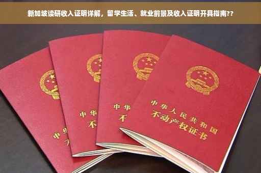 新加坡读研收入证明详解，留学生活、就业前景及收入证明开具指南??