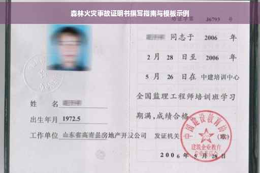 森林火灾事故证明书撰写指南与模板示例