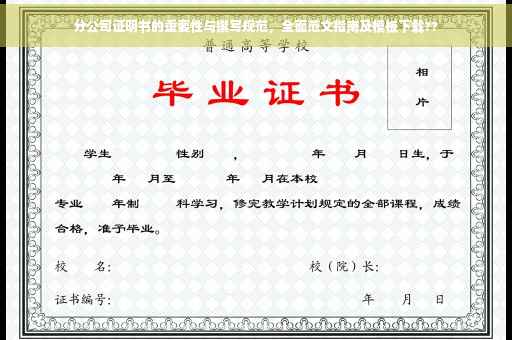 分公司证明书的重要性与撰写规范，全面范文指南及模板下载??
