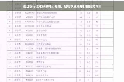 长江银行流水账单打印指南，轻松获取账单打印服务?⚡️
