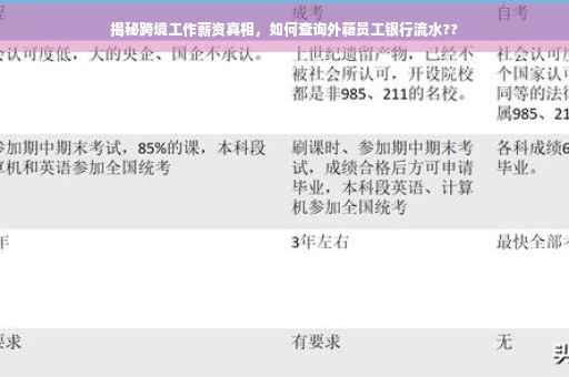 揭秘跨境工作薪资真相，如何查询外籍员工银行流水??