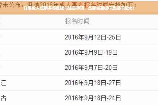 详解收入证明开具流程与注意事项，是否需要银行及银行流水？