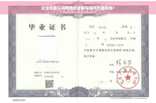 企业无收入证明格式详解与应对方案指南?