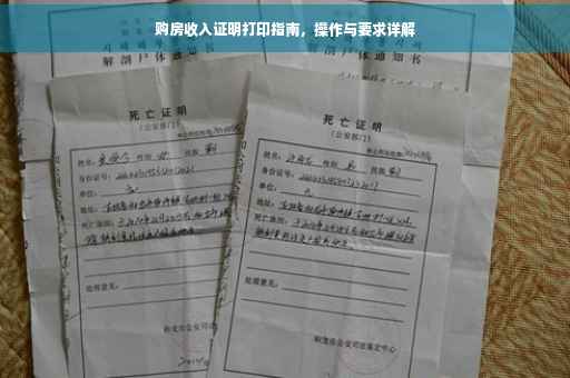 购房收入证明打印指南，操作与要求详解